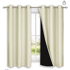 Beige color blackout curtain 2 panels